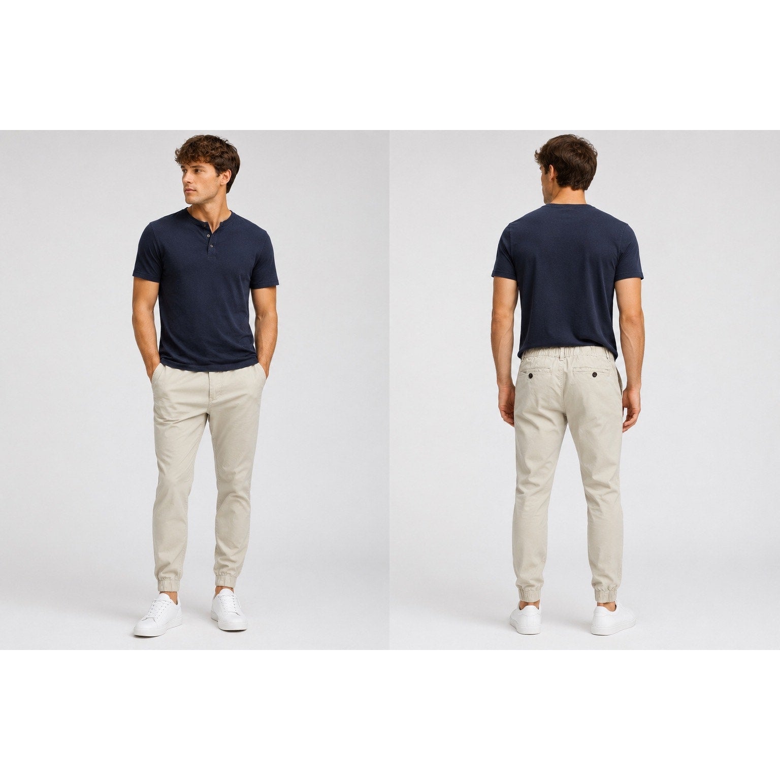 Bear Bottom Stretch Chino Jogger Pants in Tan — Size Large // Preowned
