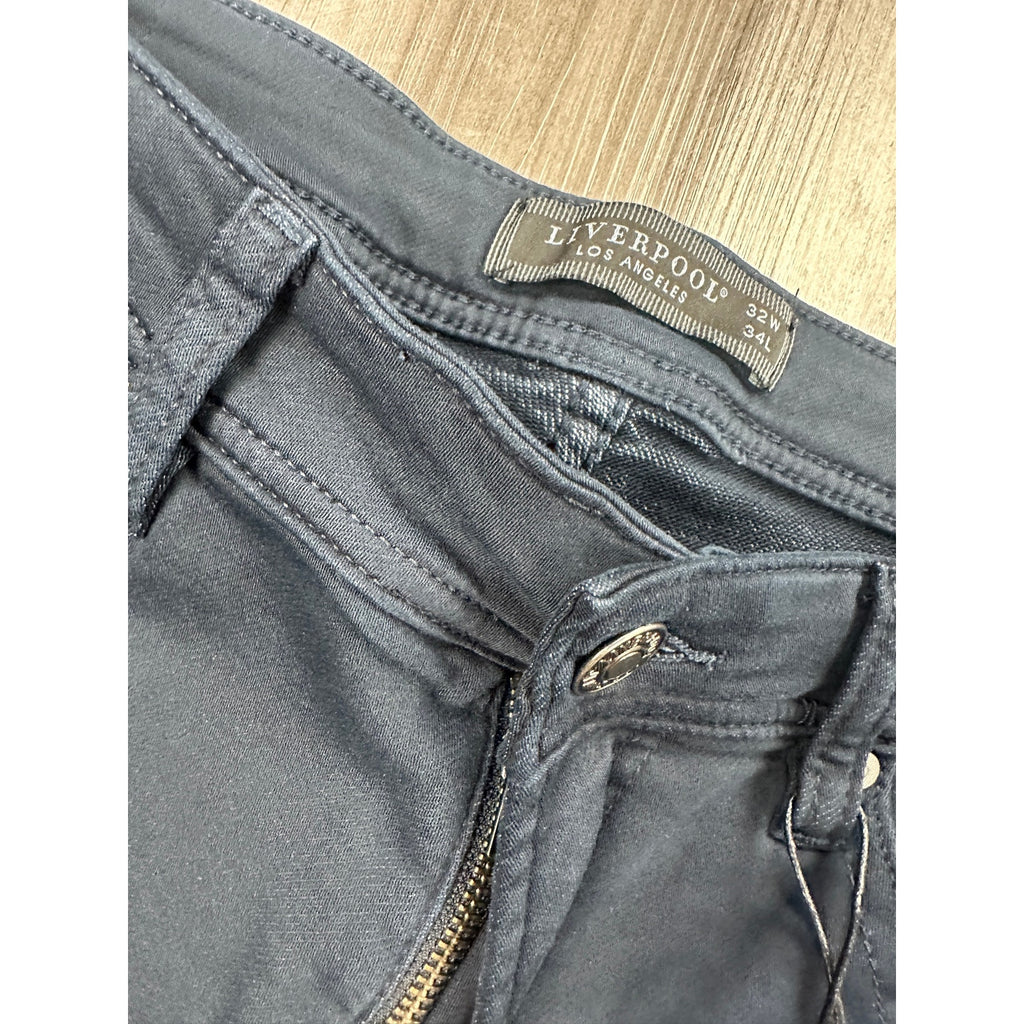 Liverpool Los Angeles Kingston Modern Straight Stretch Jean in Navy — Size 32x34