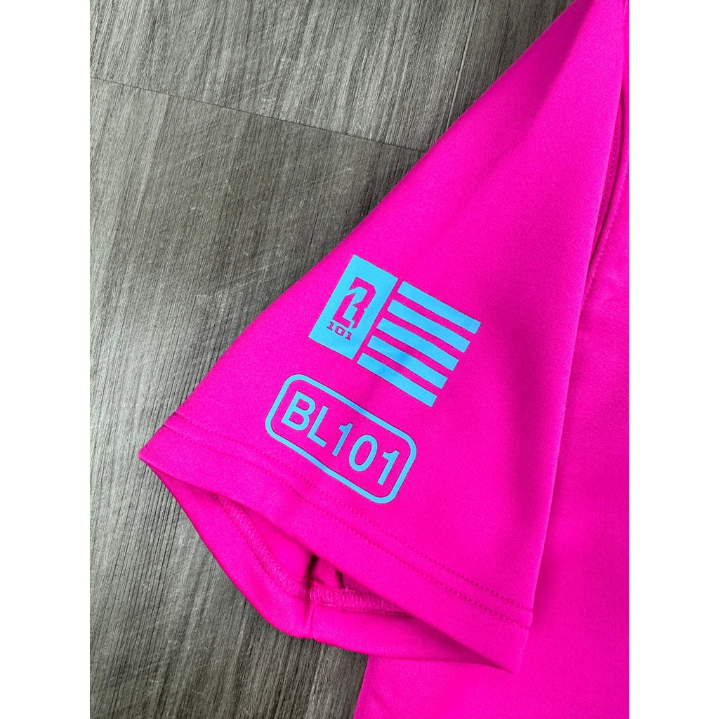 Baseball Lifestyle 101 BSBL-SVN Short Sleeve V2 Hoodie in Cotton Candy Pink — Size Large