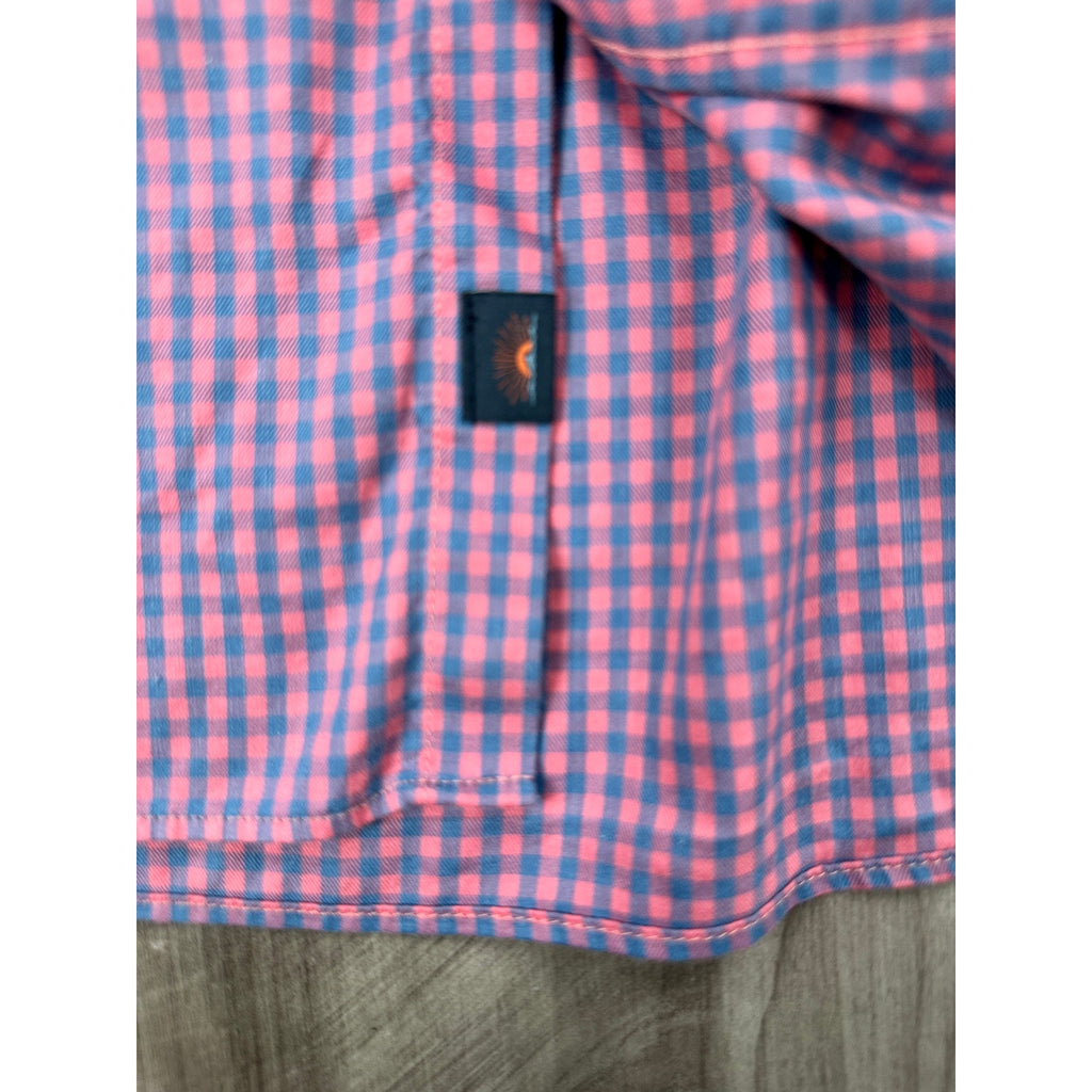 Faherty The Movement Long Sleeve Shirt in Blue Rose Gingham — Size Large // Preowned