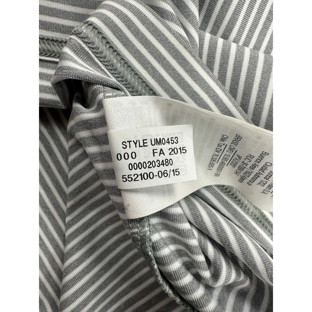 Under Armour Auburn Tigers HeatGear Loose Fit Striped Golf Polo in Gray White — Size Large // Preowned
