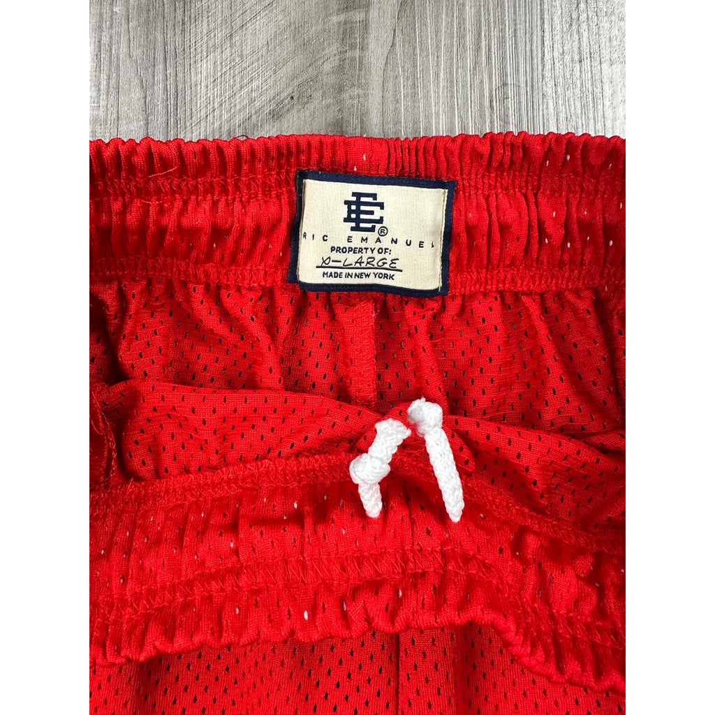 Eric Emanuel Bolt Mesh Gym Shorts in Red, Black and White — Size XL // Preowned