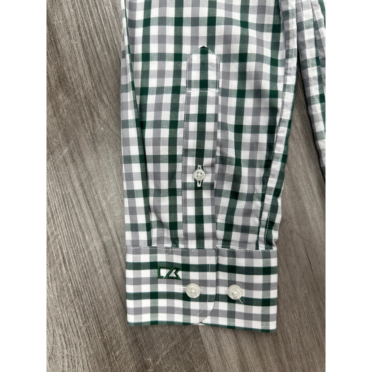 Cutter & Buck Michigan State Spartans Gingham Check Long Sleeve Button Down Shirt — Size Small // Preowned
