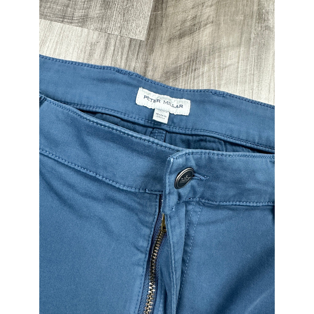 Peter Millar Signature Sateen Classic Fit 5 Pocket Pants in Blue — Size 40x32 // Preowned