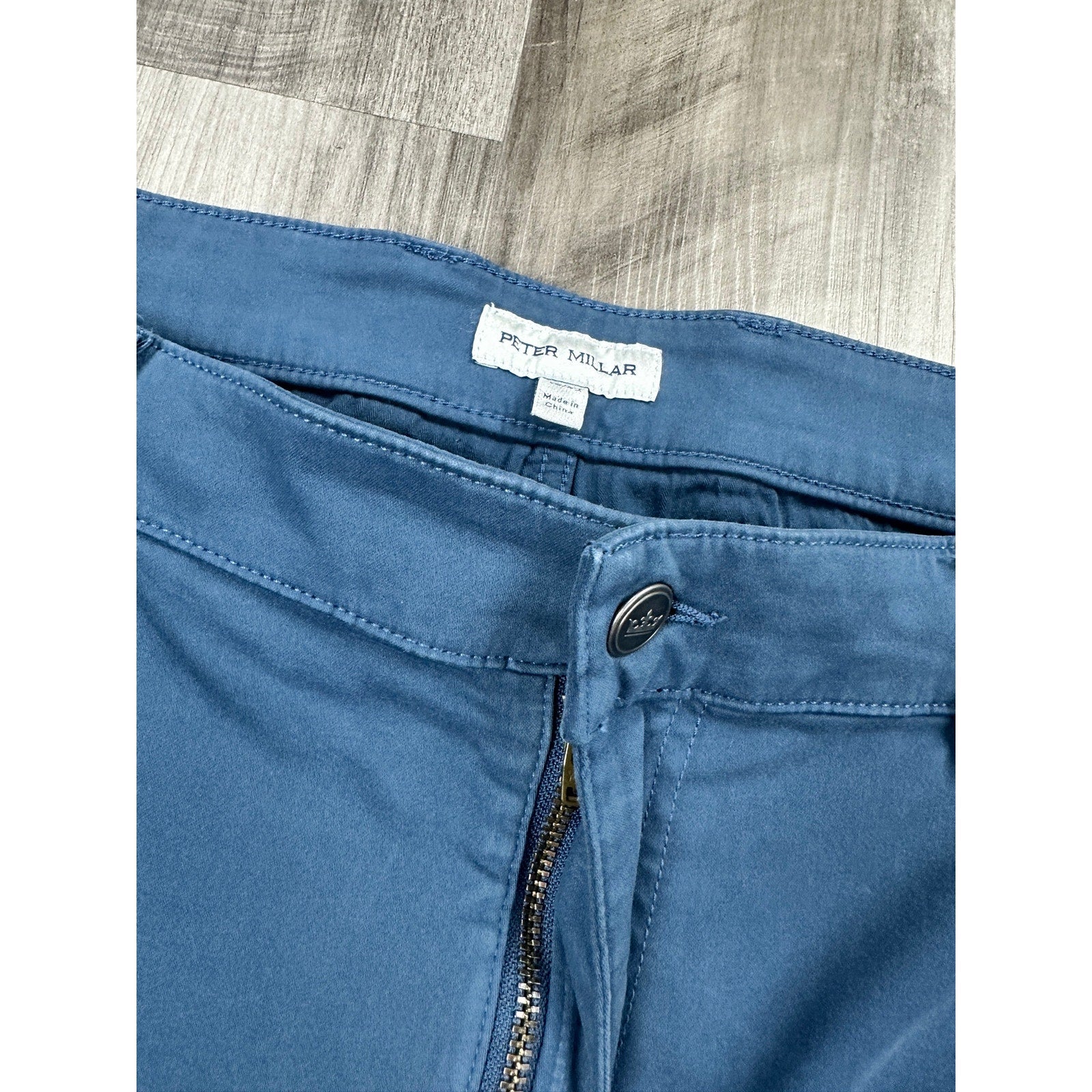 Peter Millar Signature Sateen Classic Fit 5 Pocket Pants in Blue — Size 40x32 // Preowned
