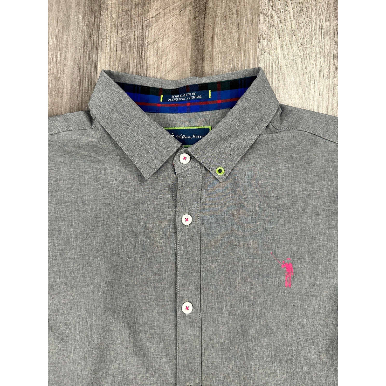 William Murray Performance Golf Long Sleeve Button Down in Gray — Size Small // Preowned