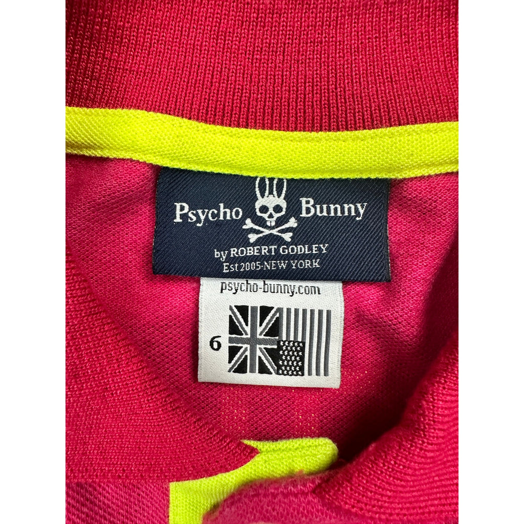 Psycho Bunny Back Graphic Pique Pima Cotton Polo in Pink — Size 6 (US Large) // Preowned