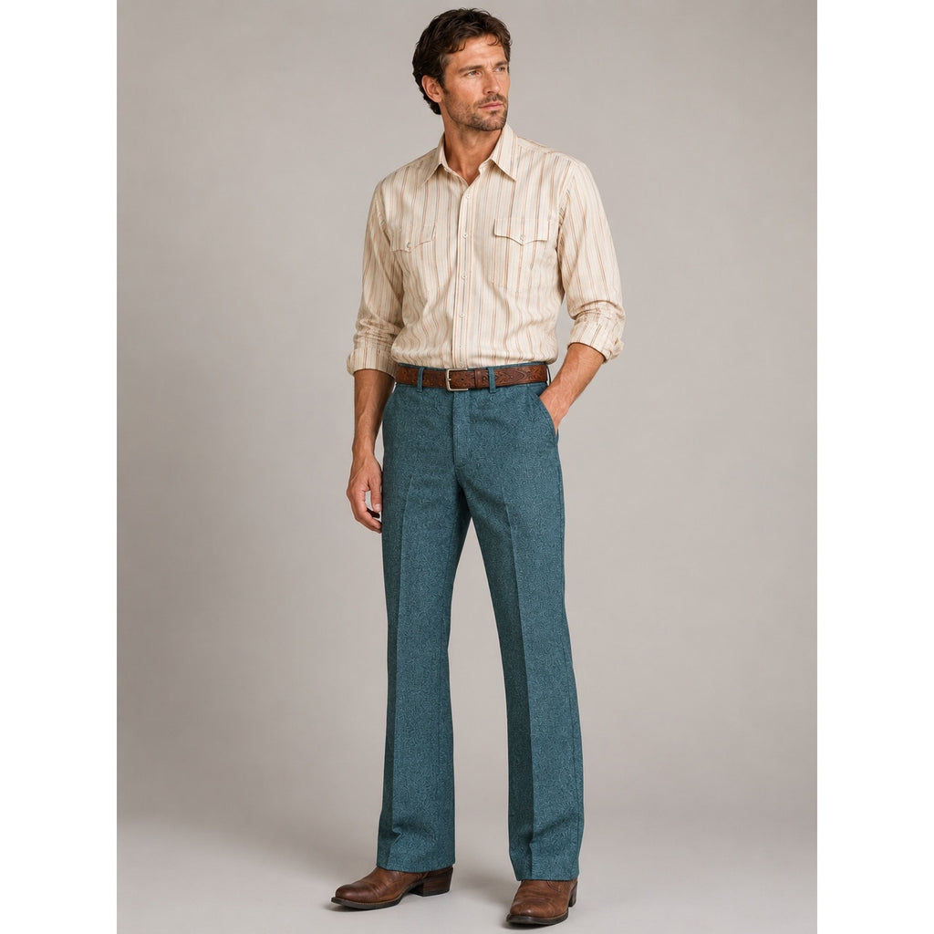 Wrangler Wrancher Dress Jean in Dark Teal Heather Bootcut — 44x32