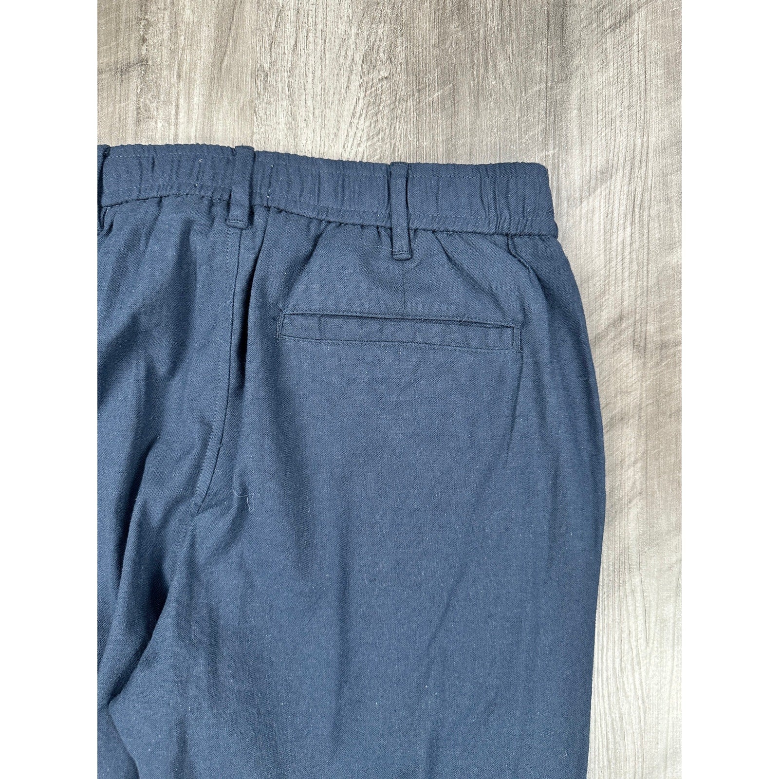 Ike Behar Unstructured Suit in Dark Navy Cotton Linen Spandex — Size Small