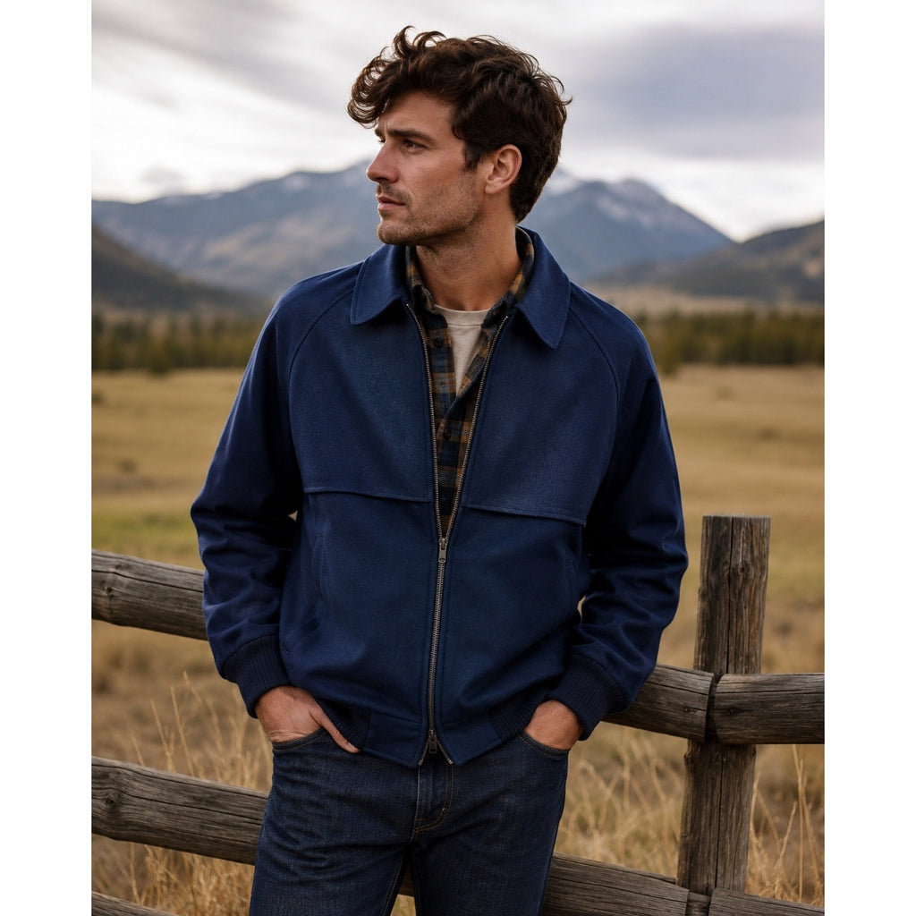 Pendleton Made in USA Virgin Wool Vintage Jacket in Navy — Size XL // Preowned