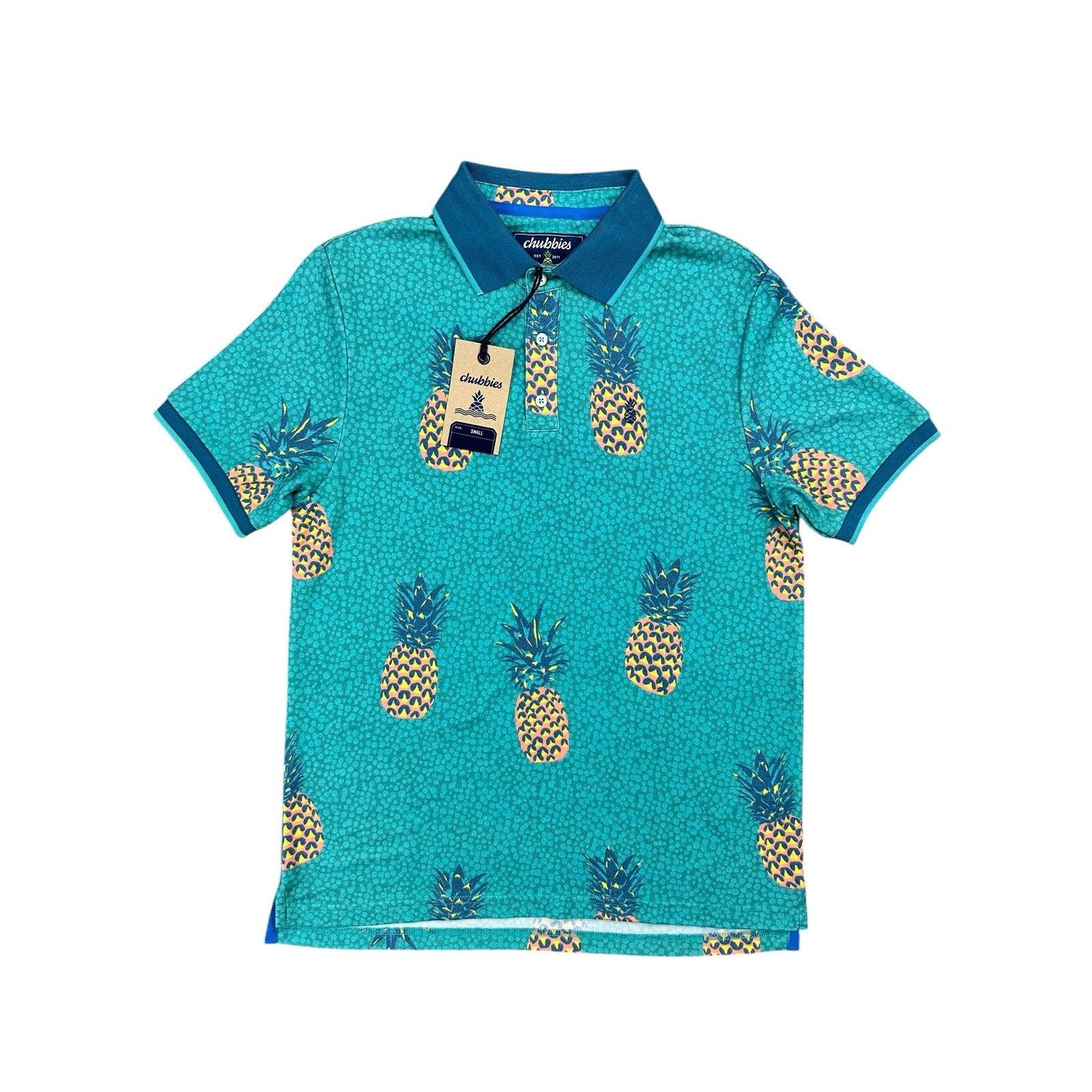 Chubbies The Green Giant Pineapple Pique Polo — Size Small