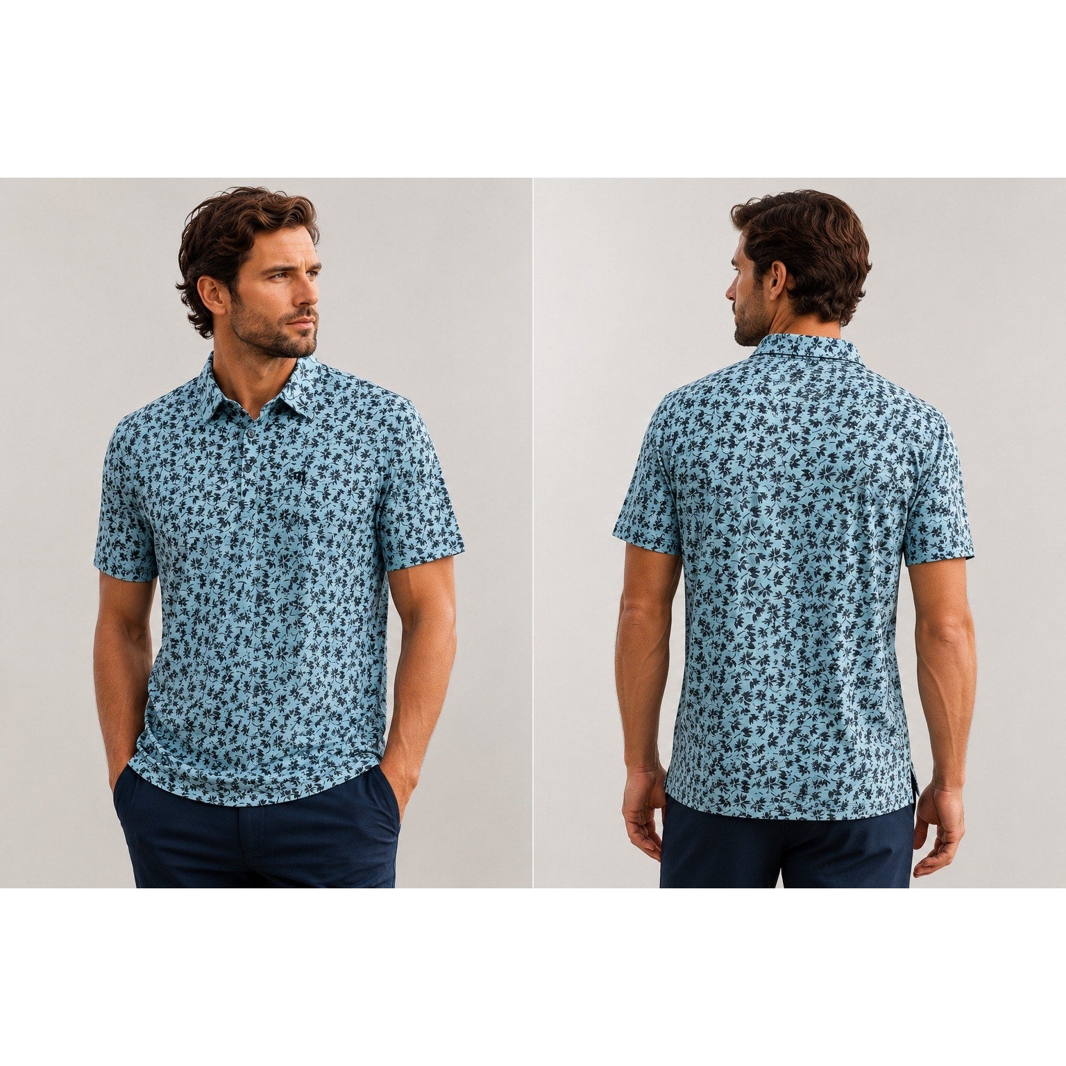 Travis Mathew Featherweight Jungle Golf Polo in Teal Navy — Size XL // Preowned