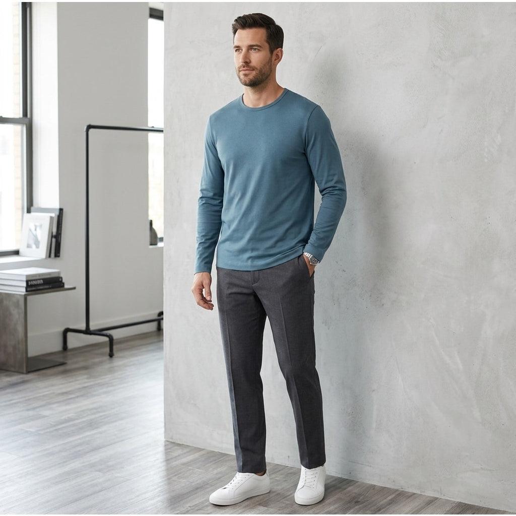 Theory Luxe Cotton Jersey Precise Long Sleeve Tee - XL