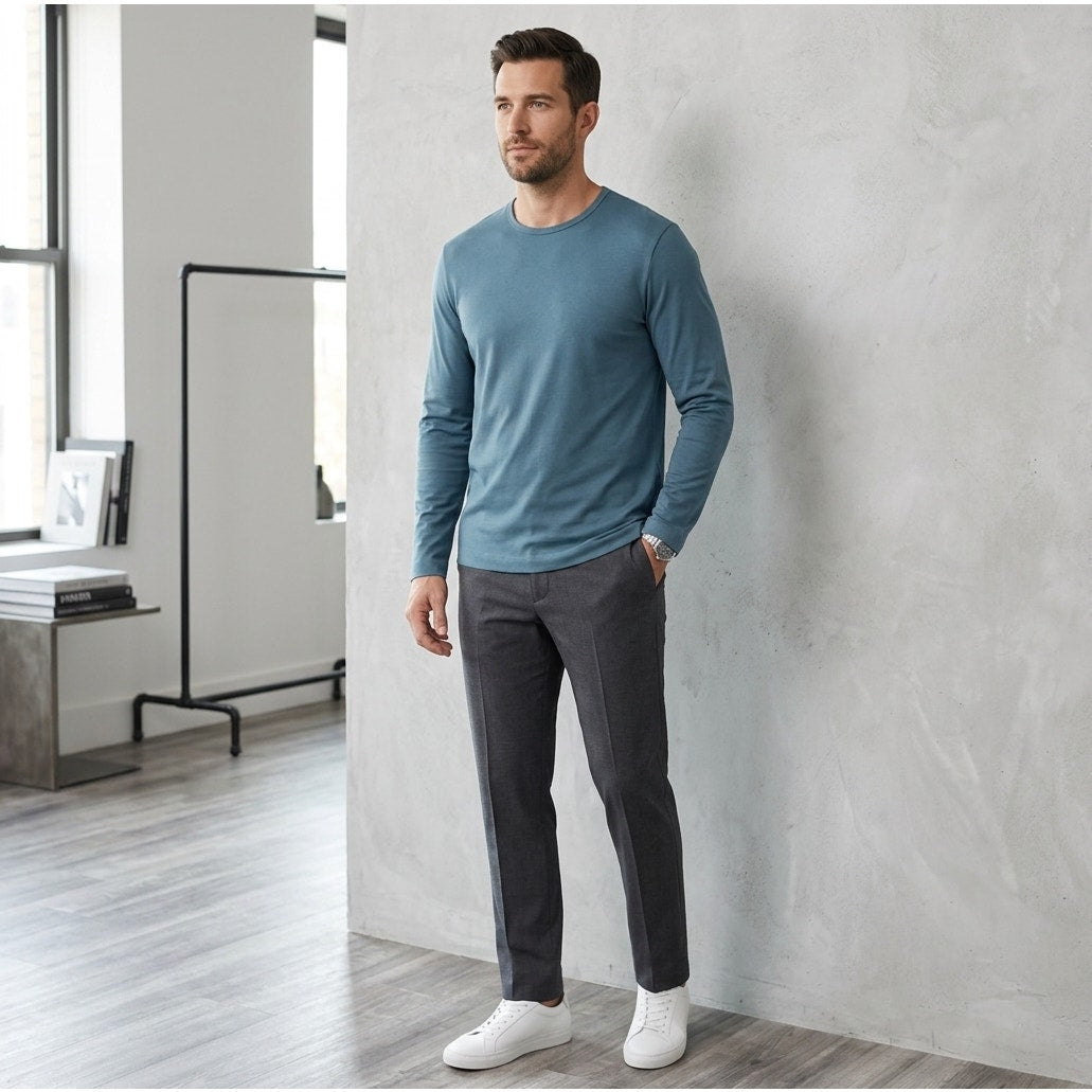 Theory Luxe Cotton Jersey Precise Long Sleeve Tee - XL