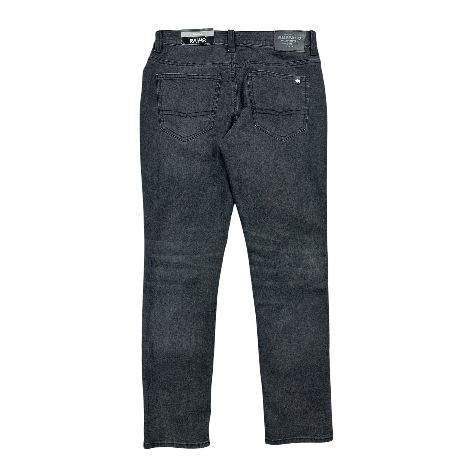 Buffalo David Bitton Ash Slim Stretch Jeans in Black Sanded — Size 30x30