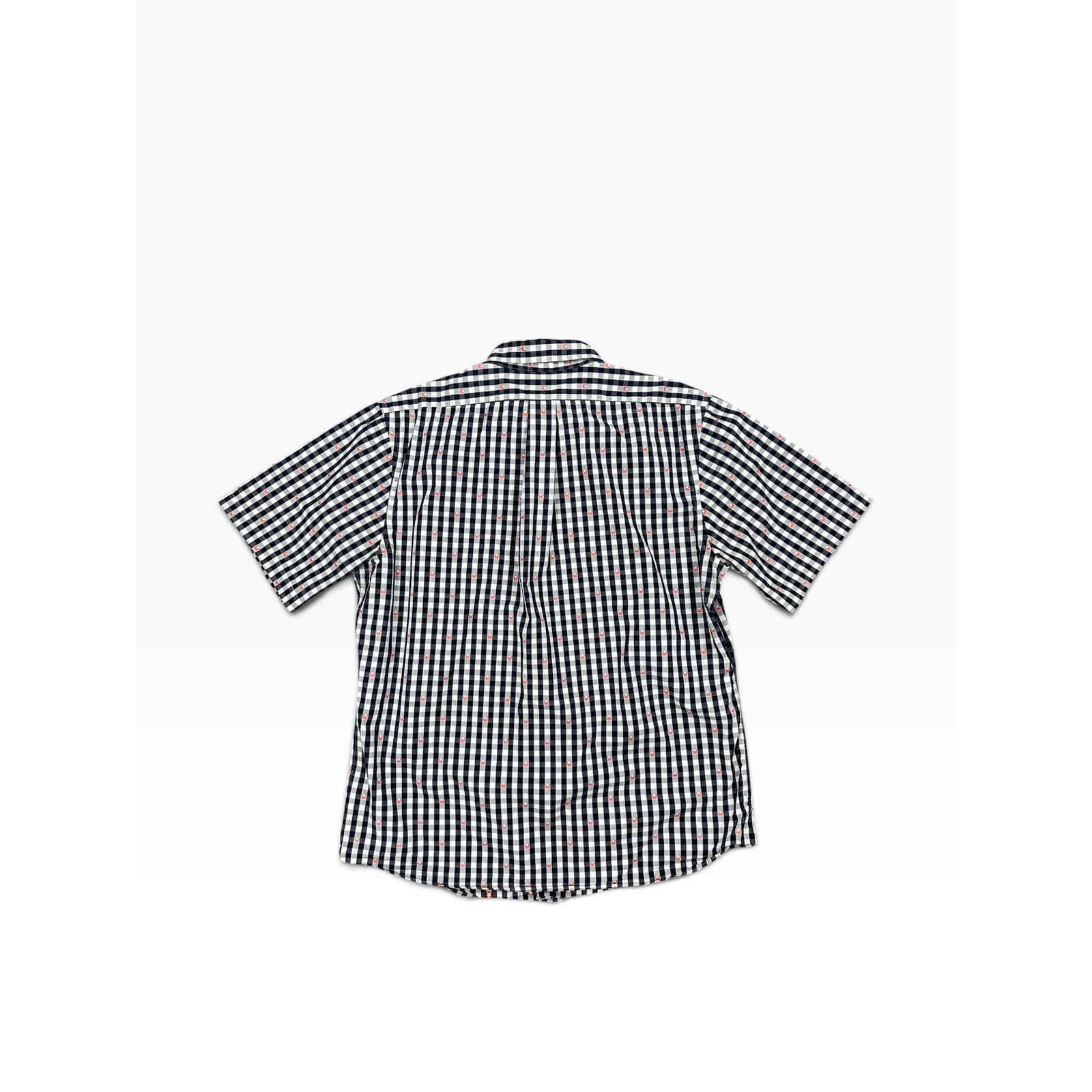 Brooks Brothers Regent Fit Gingham Crab Print Short Sleeve Shirt in Navy, White, Red — Size Large // Preowned