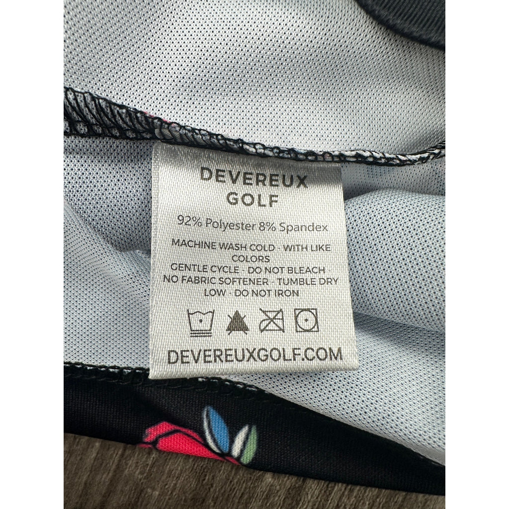 Devereux Golf Freestyle Skull Tiger Roses Performance Polo — Size Medium