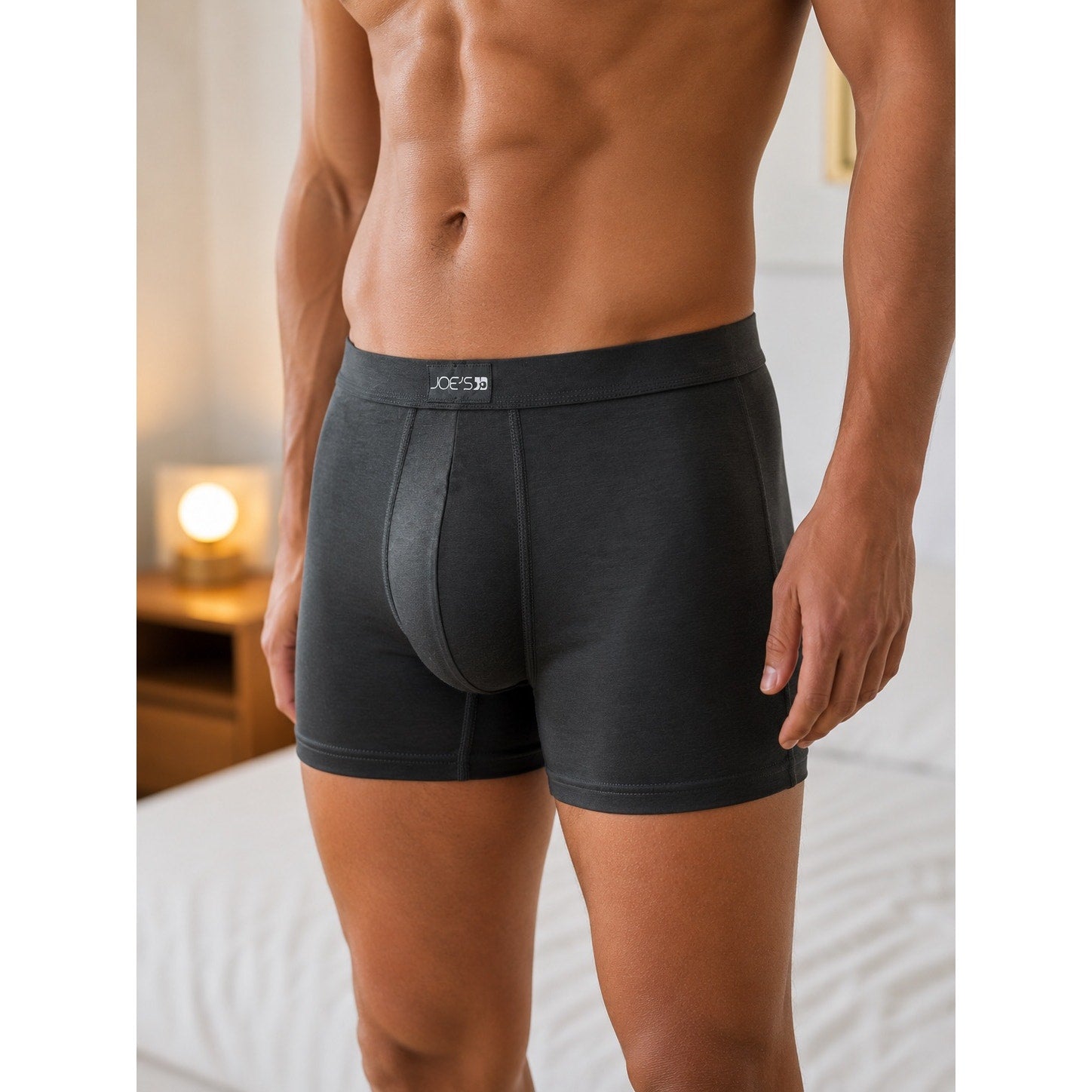 Joe's Everyday Luxe Microfiber Comfort 6-Inch Boxer Brief 4-Pack in Black Red Navy Ocean — Size XL