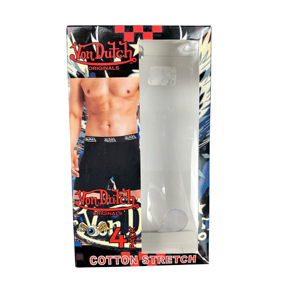 Von Dutch Cotton Stretch Boxer Briefs 4-Pack in Multi Assortment — Size Large