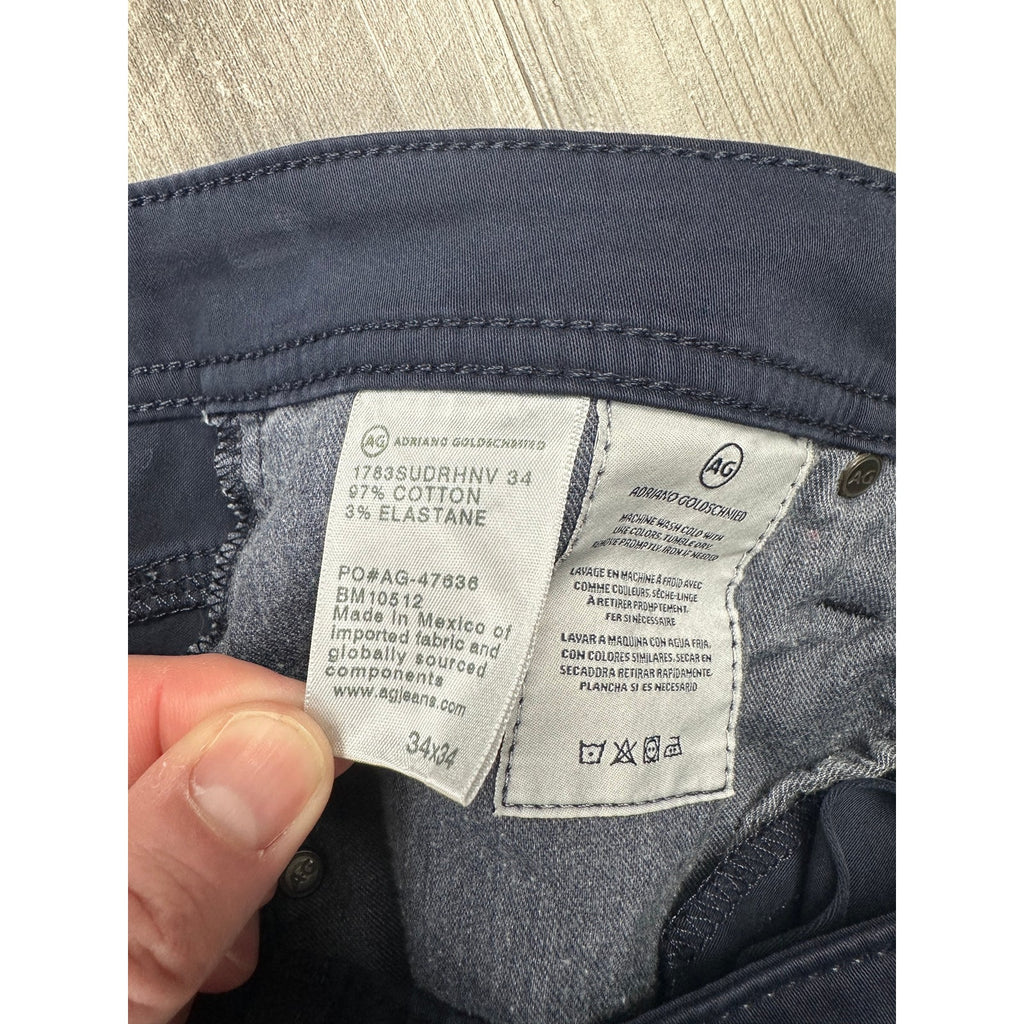 AG Adriano Goldschmied The Tellis Modern Slim Straight Sueded Stretch Sateen Chino Jeans — Size 34x34 // Preowned