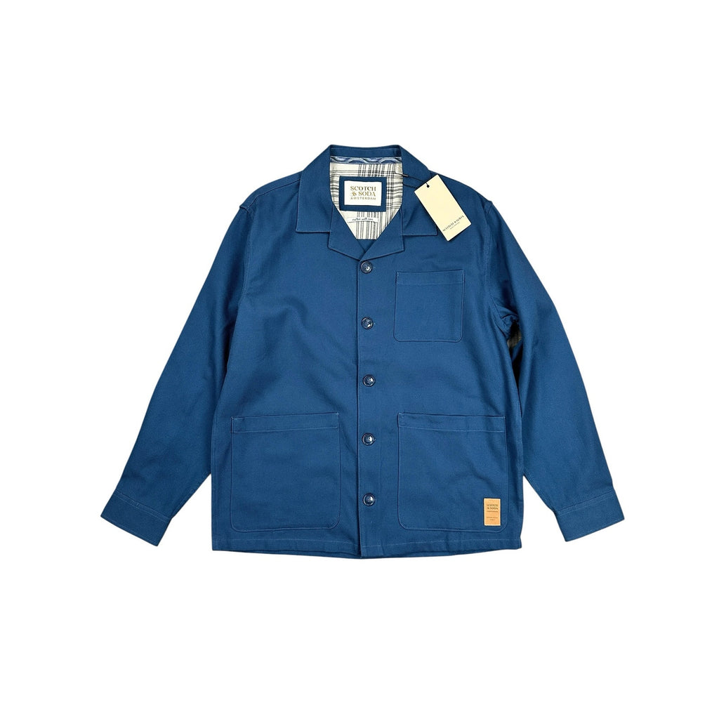 Scotch & Soda Texture Shirt Jacket in Insignia Blue — Size Medium