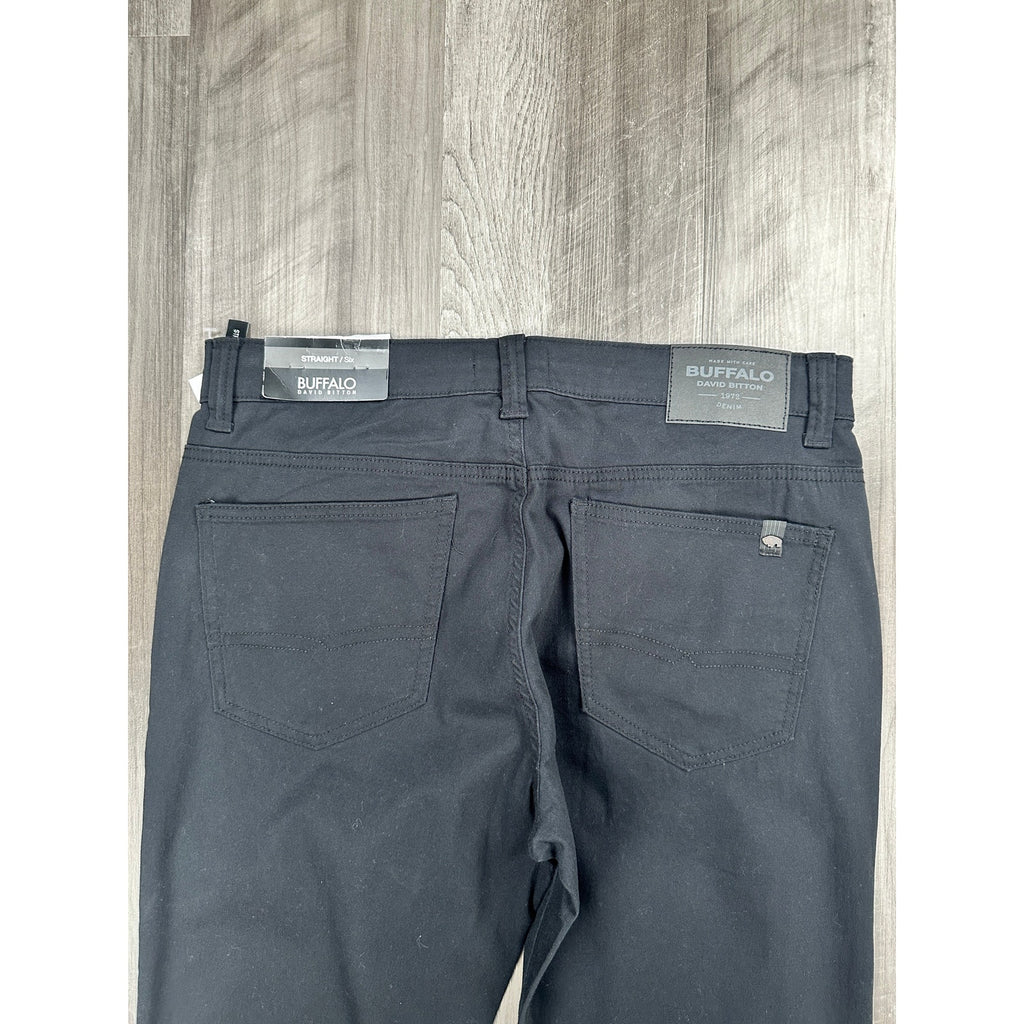 Buffalo David Bitton Straight Six Black Chino Jeans — Size 33x30