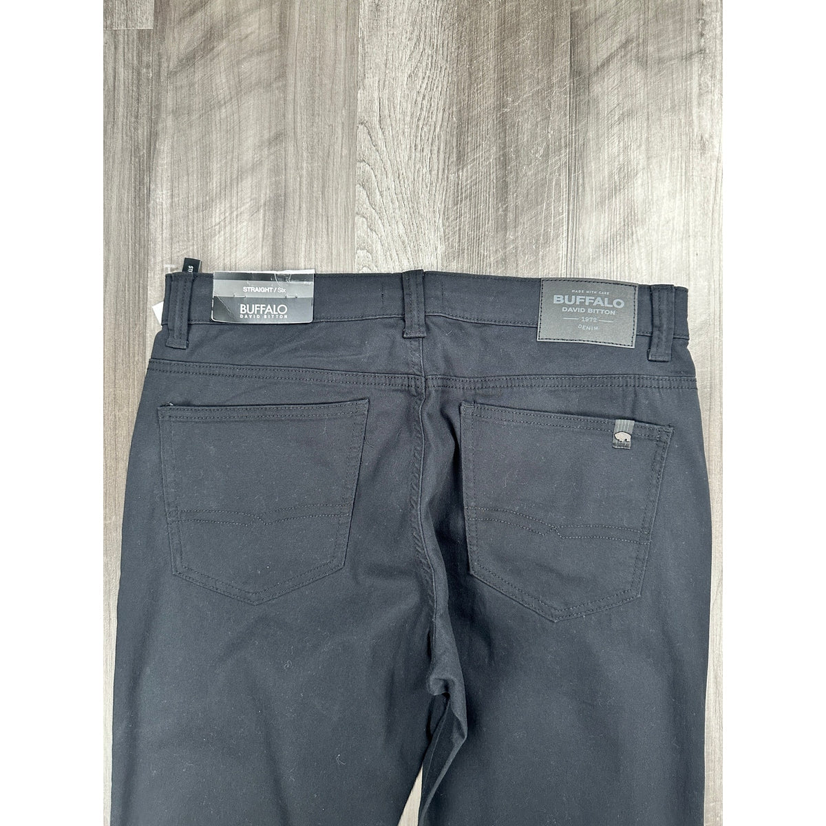 Buffalo David Bitton Straight Six Black Chino Jeans — Size 33x30