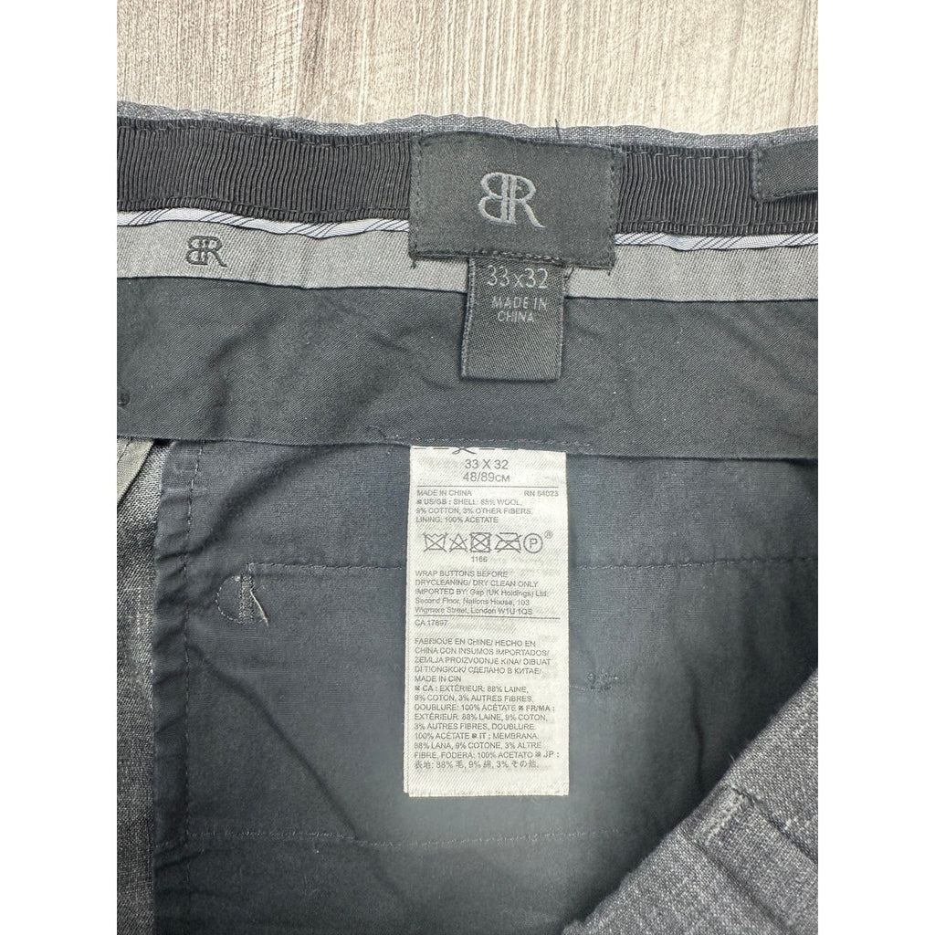 Banana Republic Marzotto Italian Fabric Slim Traveler Textured Trouser Pants — Size 33x32 // Preowned