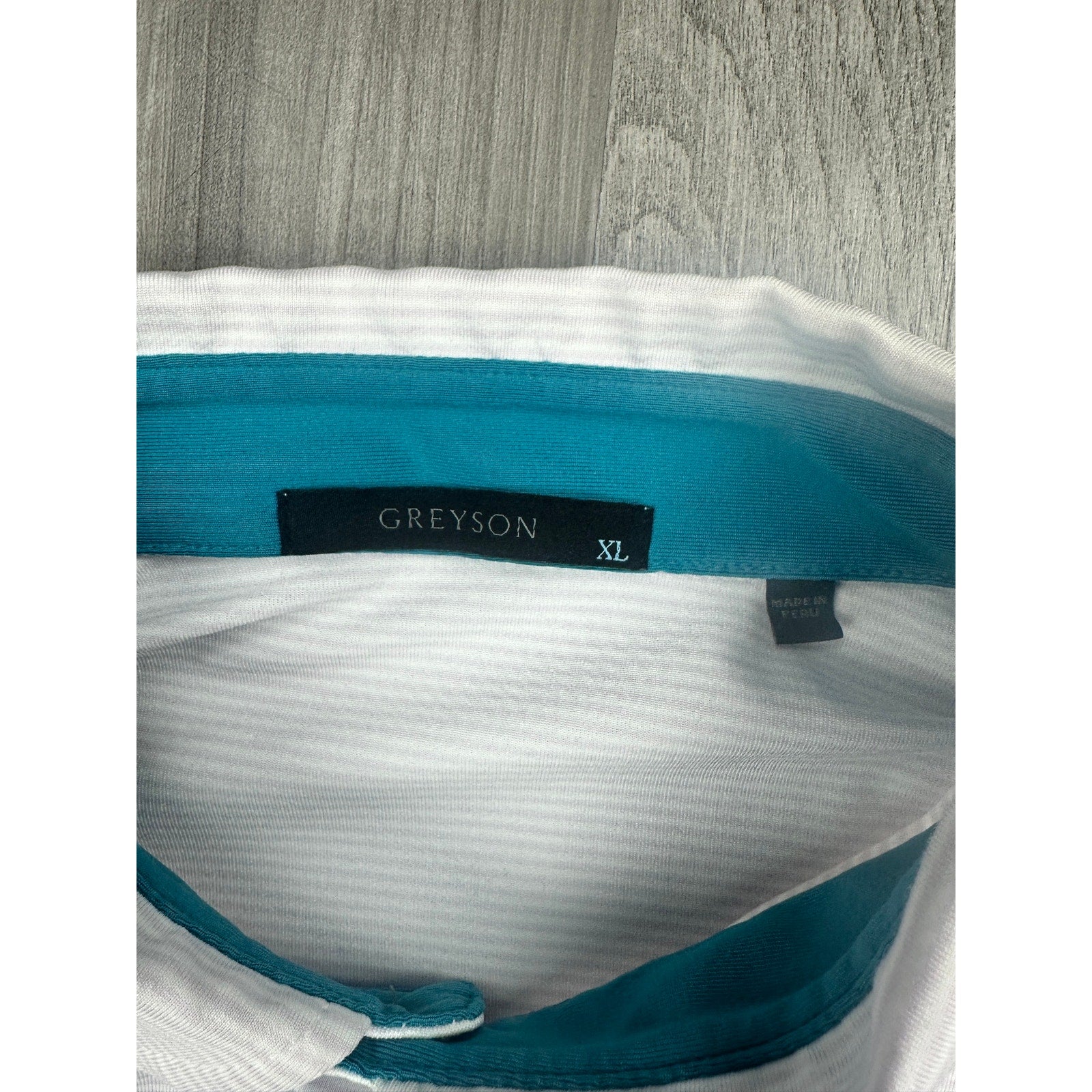 Greyson Quogue Performance Striped Golf Polo in Light Pink, White — Size XL // Preowned