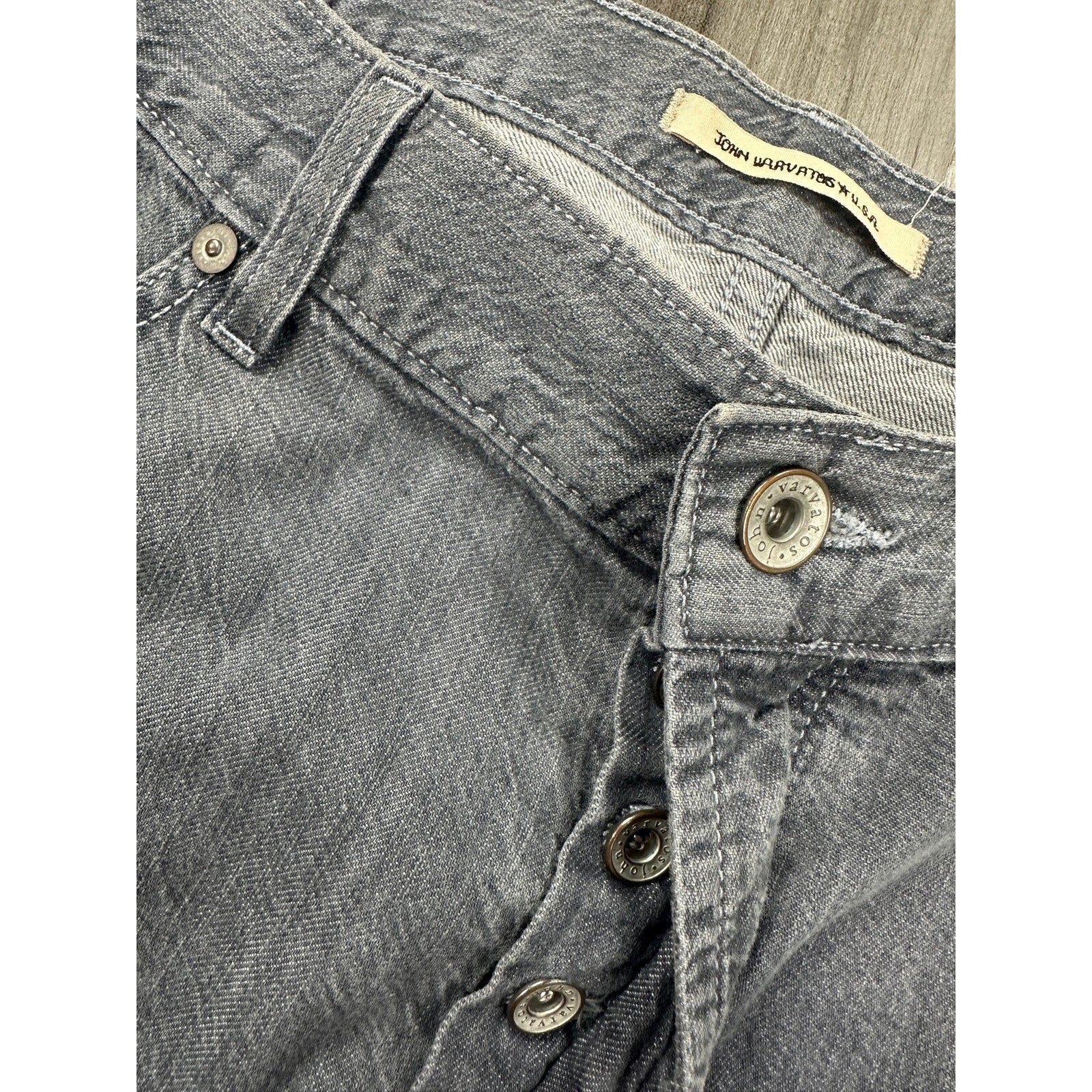John Varvatos Star USA Authentic Fit Straight Leg Jean in Gray Wash — 36x30