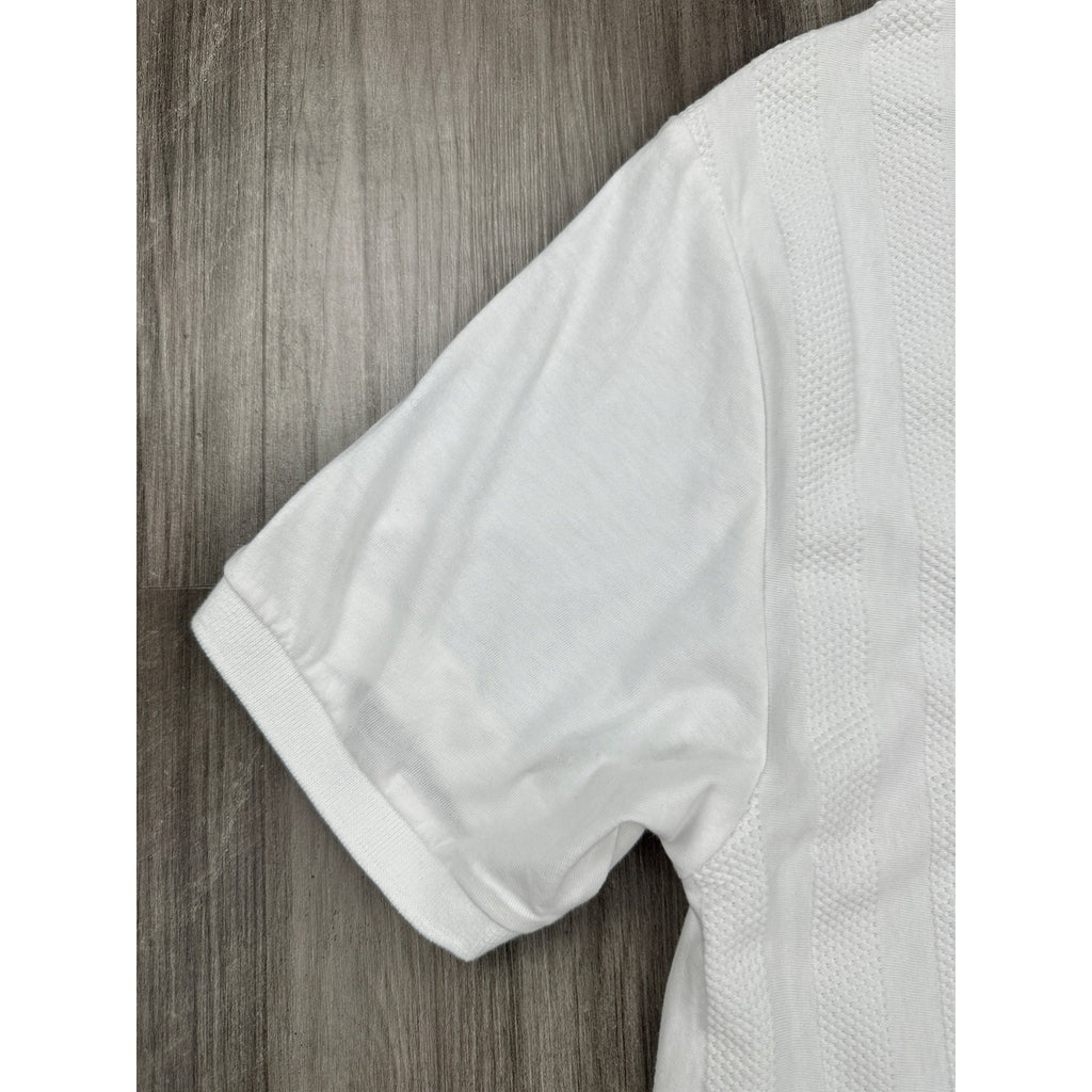 Scotch & Soda Popcorn Pique Zip Polo in Star White — Size Small