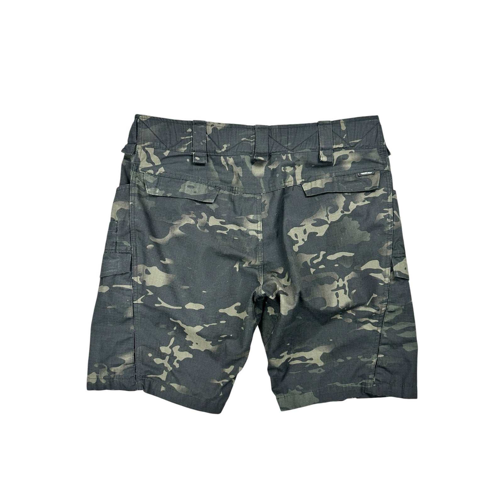 Yevhev Tactical Camo Combat Cargo Shorts in Dark Green Camo — Size XL // Preowned