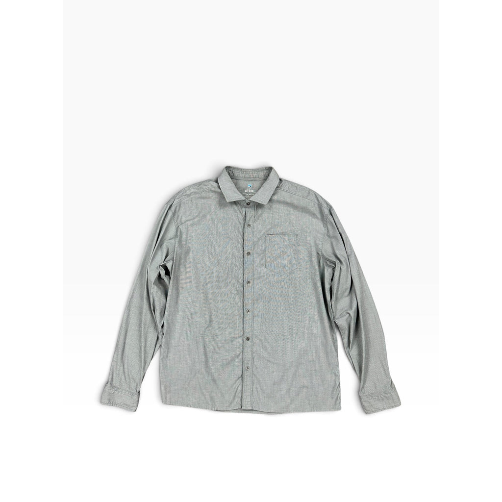 Kuhl Micro Stripe Long Sleeve Shirt in Gray, White — Size 2XL // Preowned