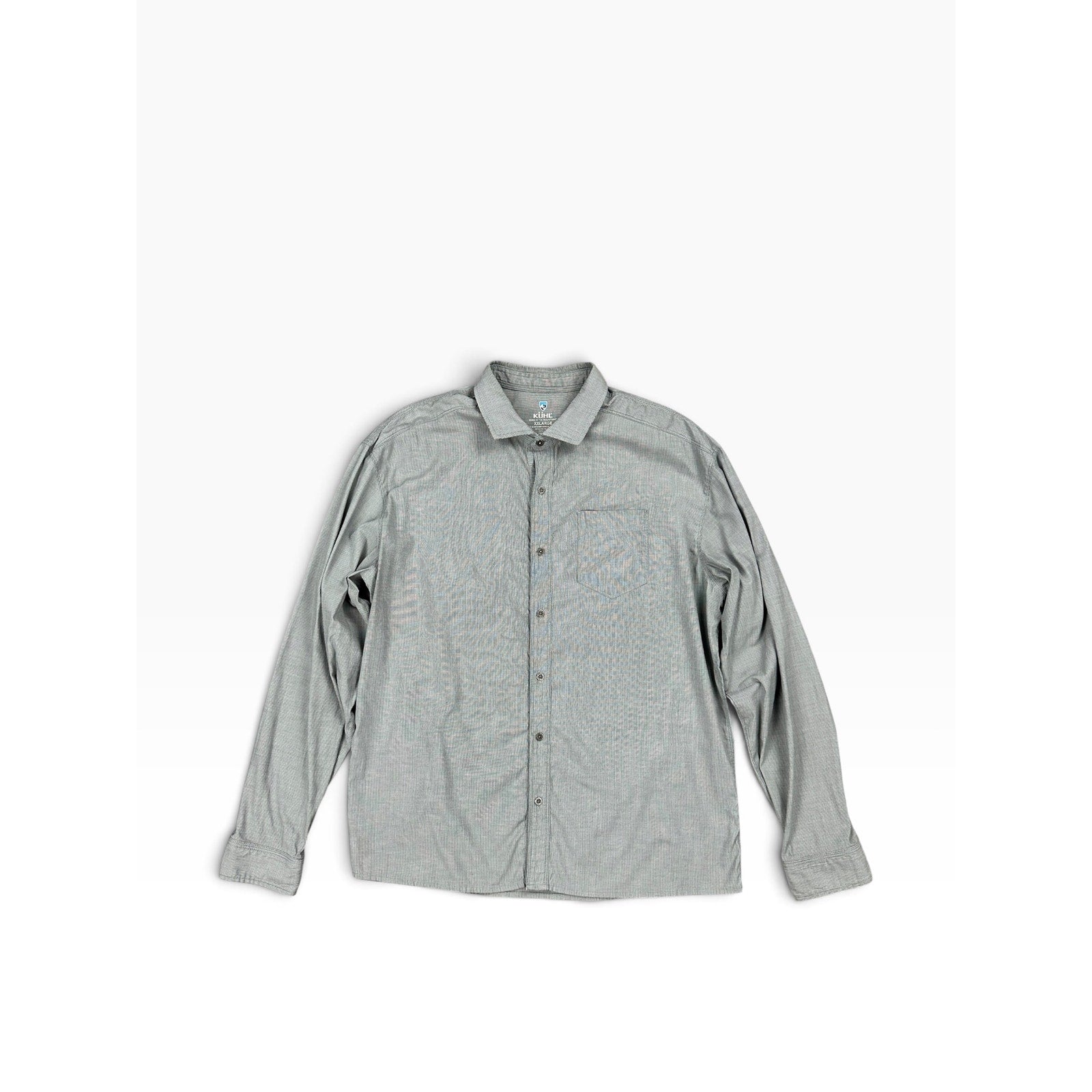 Kuhl Micro Stripe Long Sleeve Shirt in Gray, White — Size 2XL // Preowned
