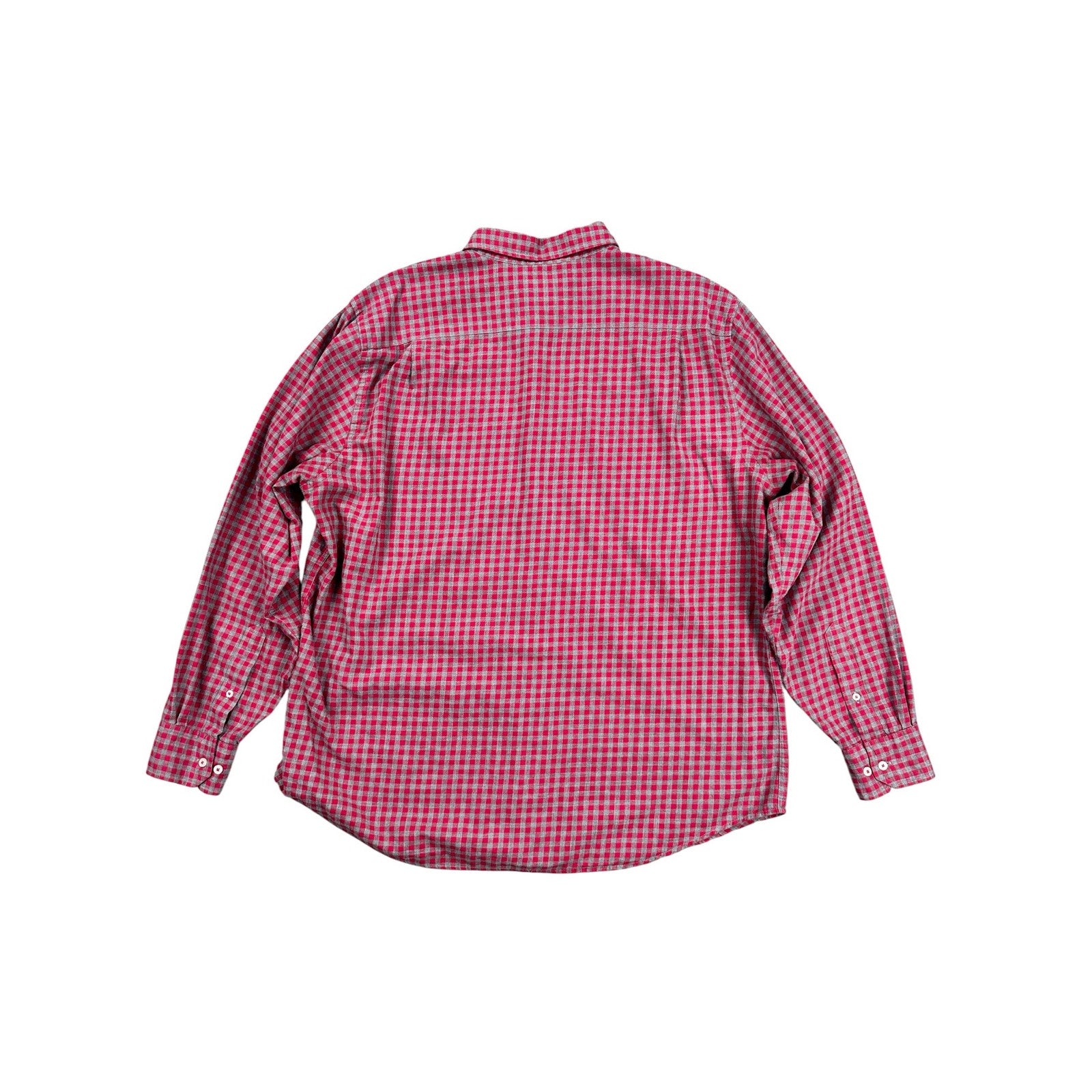 Southern Tide Classic Fit Gingham Check Button Down Shirt in Dark Pink Gray — Size XL