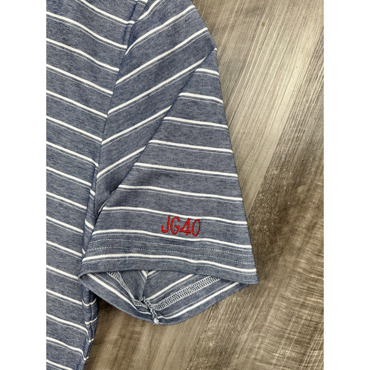 Criquet JG40 Striped Pique Players Polo — Size Medium // Preowned