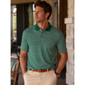 Peter Millar Andrews Stripe Mercerized Cotton Polo in Green Light Green — Size XL // Preowned
