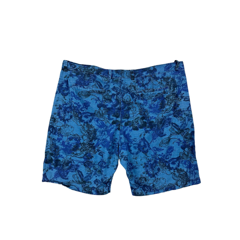 Robert Graham Floral Cotton Classic Fit Shorts in Blue and Navy — Size 44 // Preowned