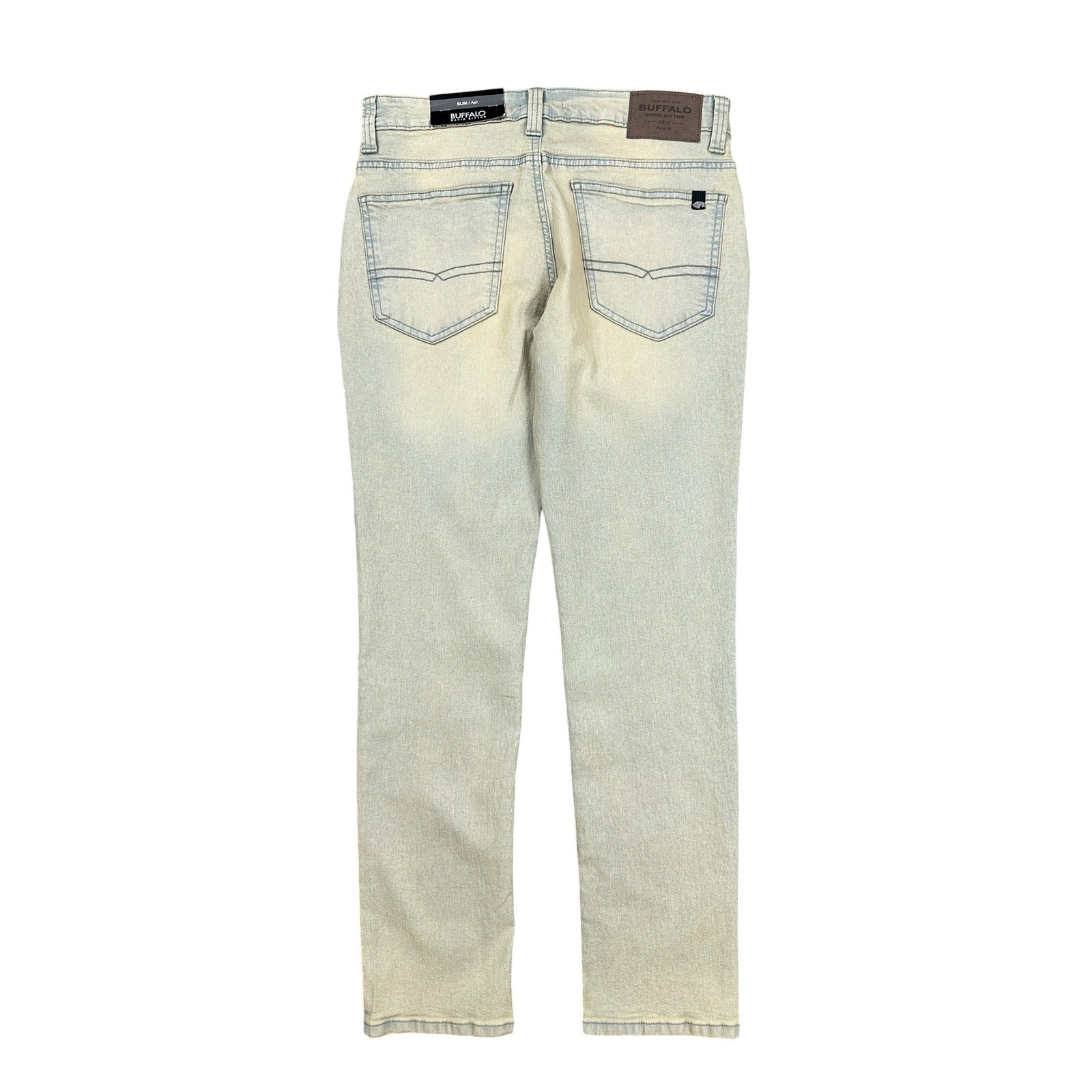 Buffalo David Bitton Ash Slim Stretch Jean in Dirty Blasted Wash — Size 30x30