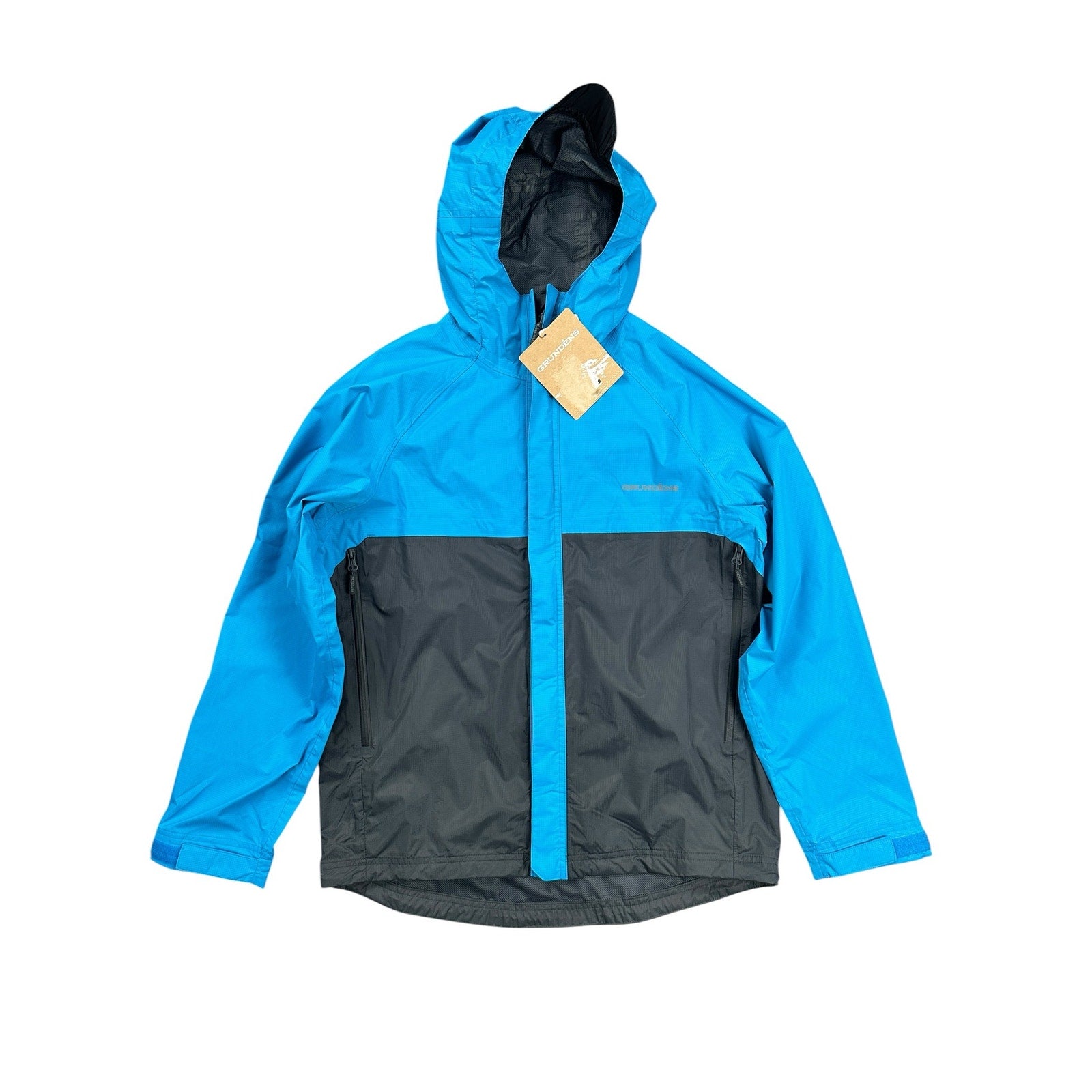 Grundens Trident Ripstop Hooded Jacket in Coastal Blue — Size Medium