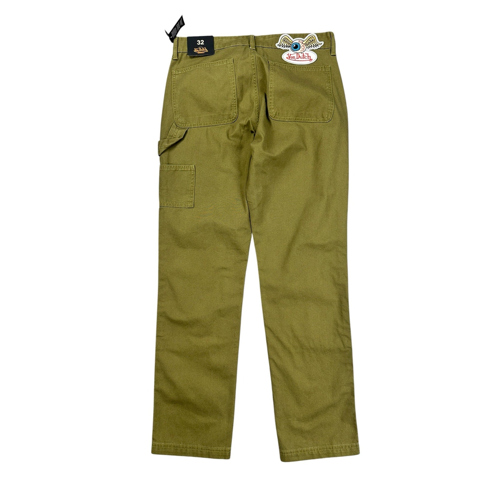 Von Dutch Straight Double-Knee Carpenter Pant in Sphagnum Green — Size 32