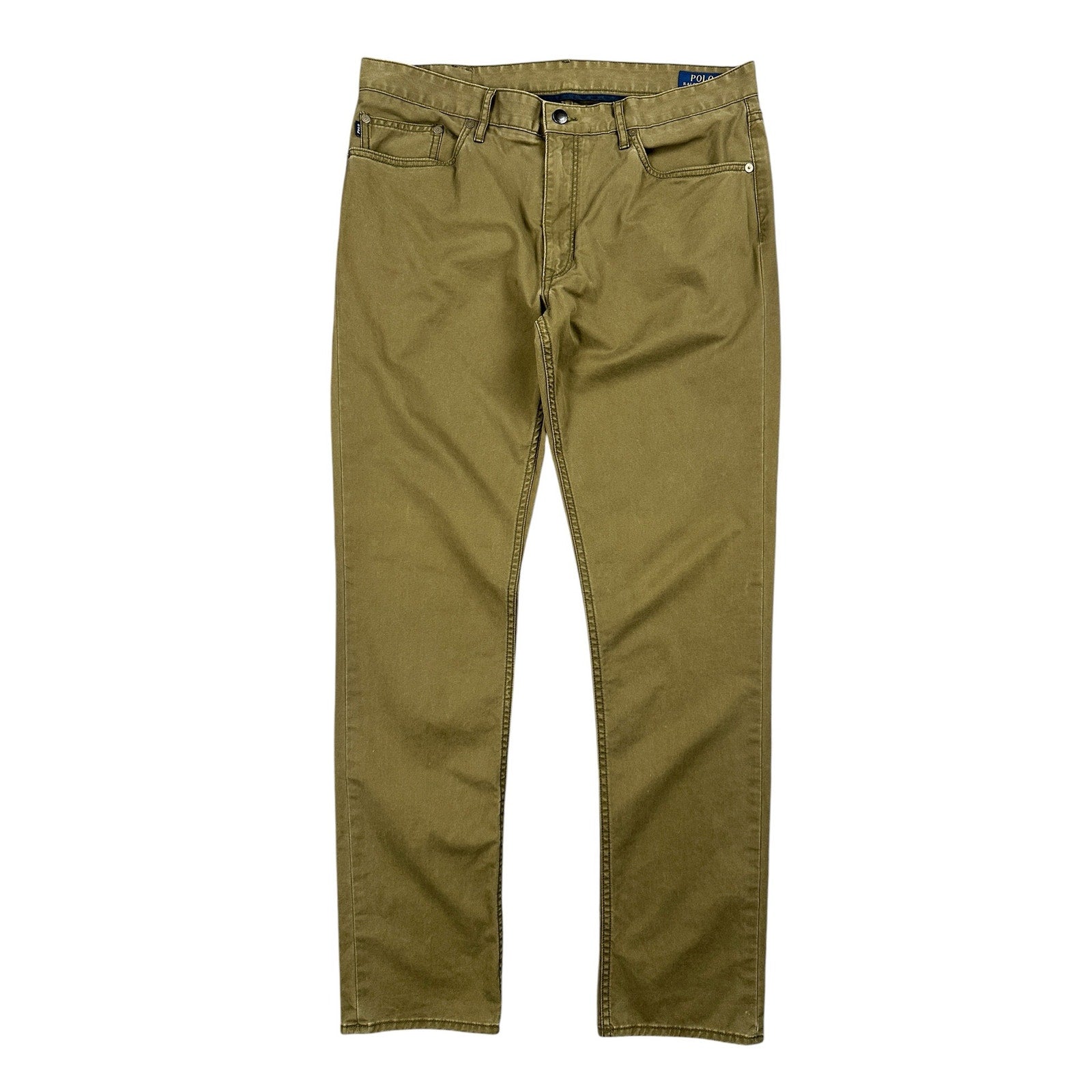 Polo Ralph Lauren Slim Straight Fit Chino Jeans in Olive Khaki — Size 34x32 // Preowned