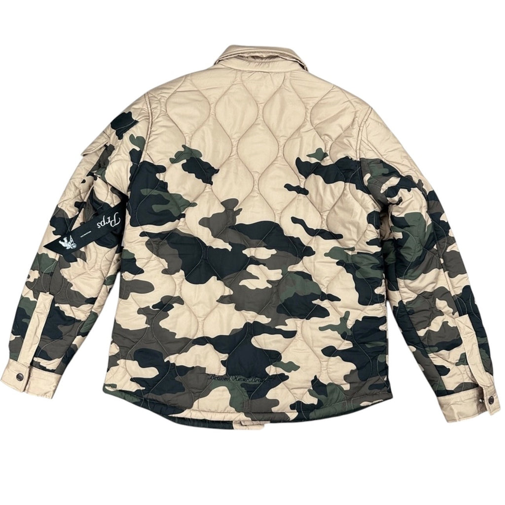 PRPS Hunter Khaki Camouflage Quilted Puffer Jacket - Small