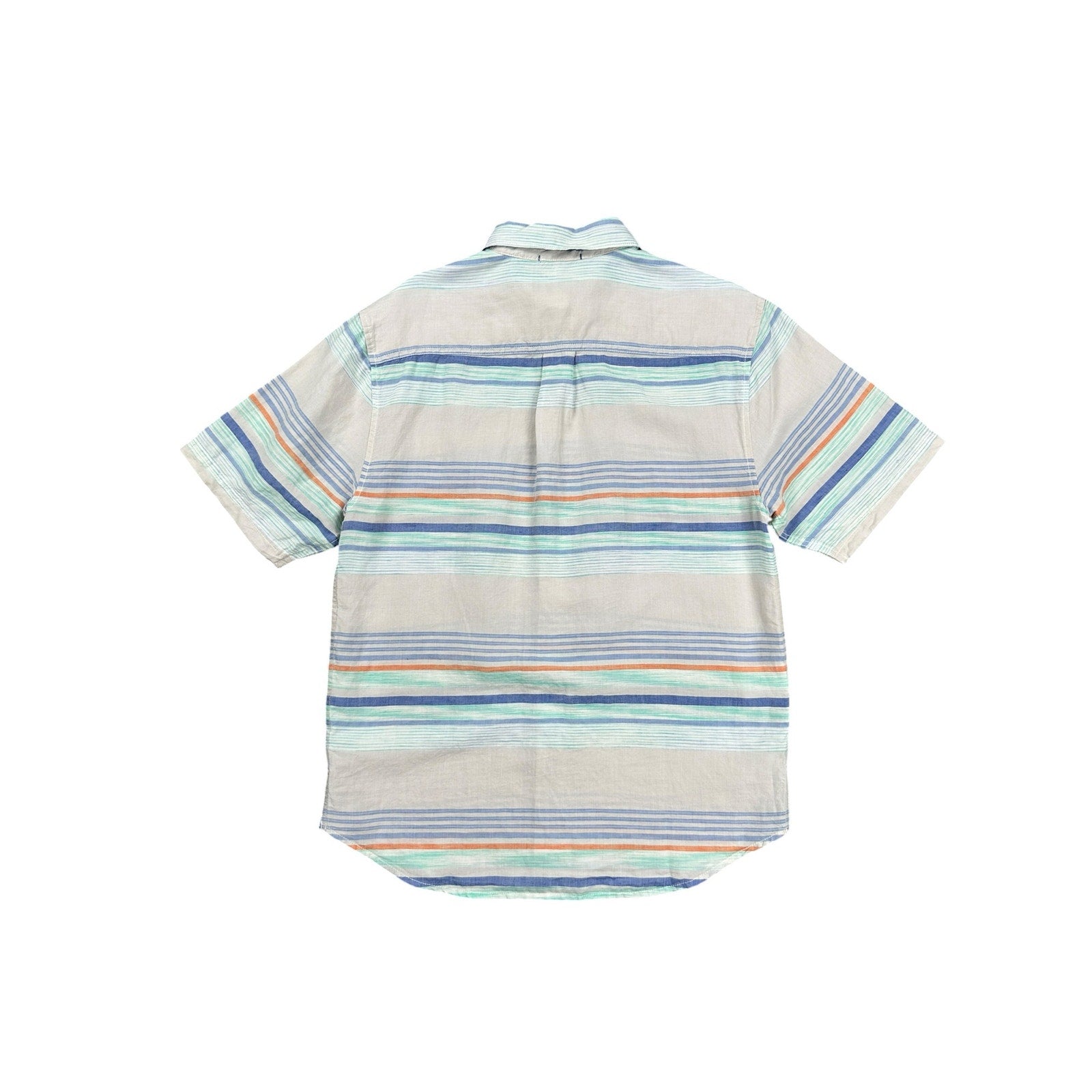 Tommy Bahama Indigo Palms Sand Linen Horizon View Short Sleeve Button Down in Stripe — Size Small