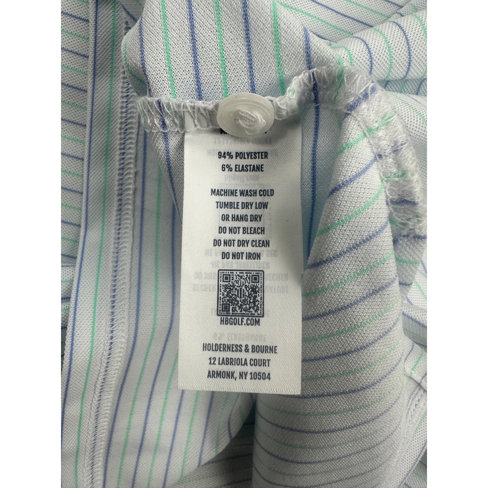 Holderness and Bourne The Gibson Shirt Tailored Fit Golf Polo in White Lavender Abaco — Size 2XL