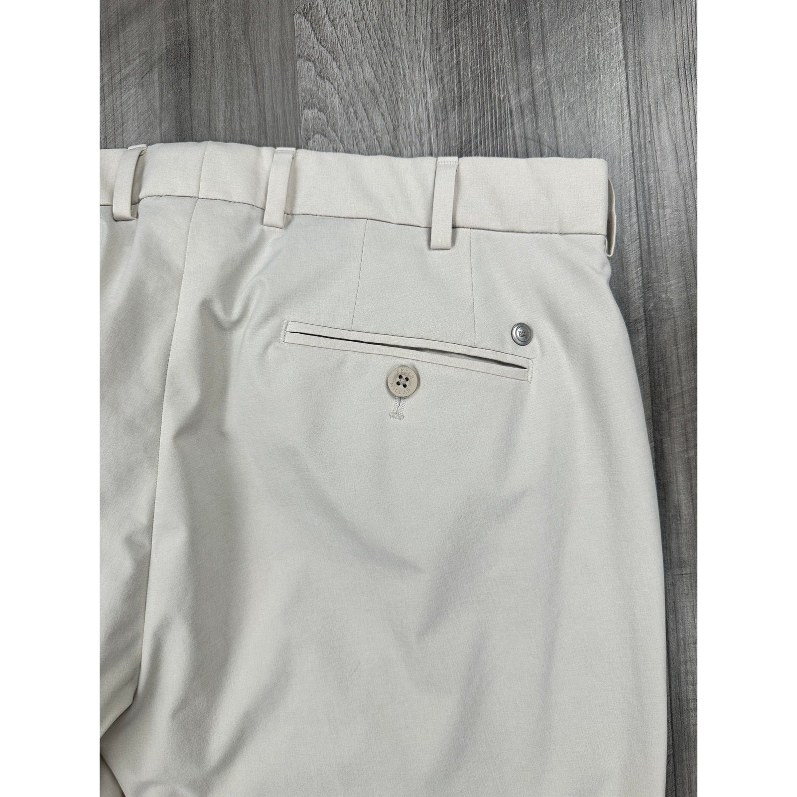 Peter Millar Surge Tailored Fit Crown Crafted Trouser Pants in Stone — Size 33x32 // Preowned