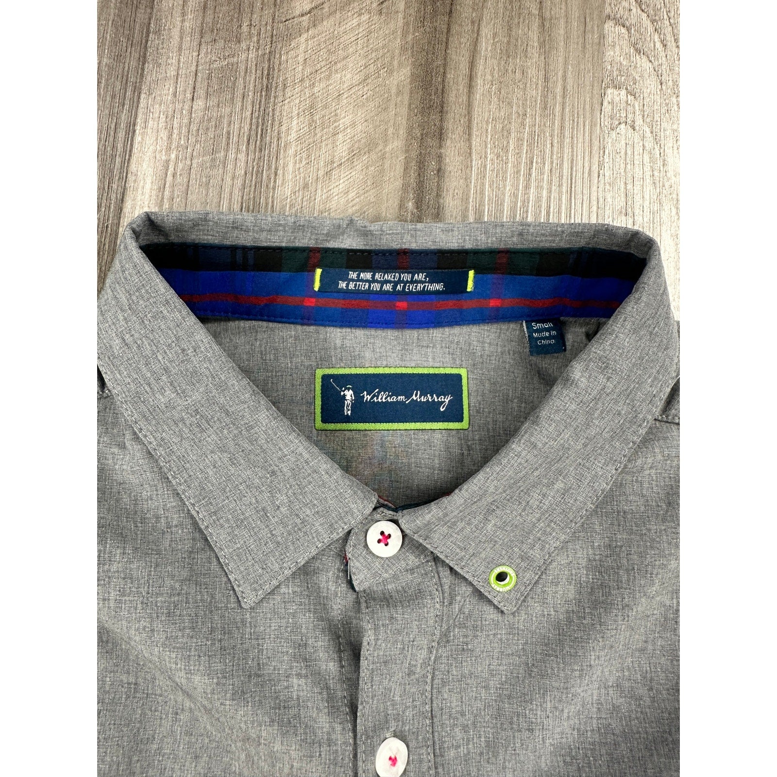 William Murray Performance Golf Long Sleeve Button Down in Gray — Size Small // Preowned