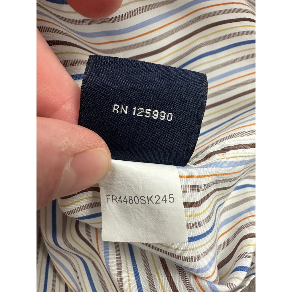 Faconnable Striped Long Sleeve Button Down Shirt — Size 2XL // Preowned