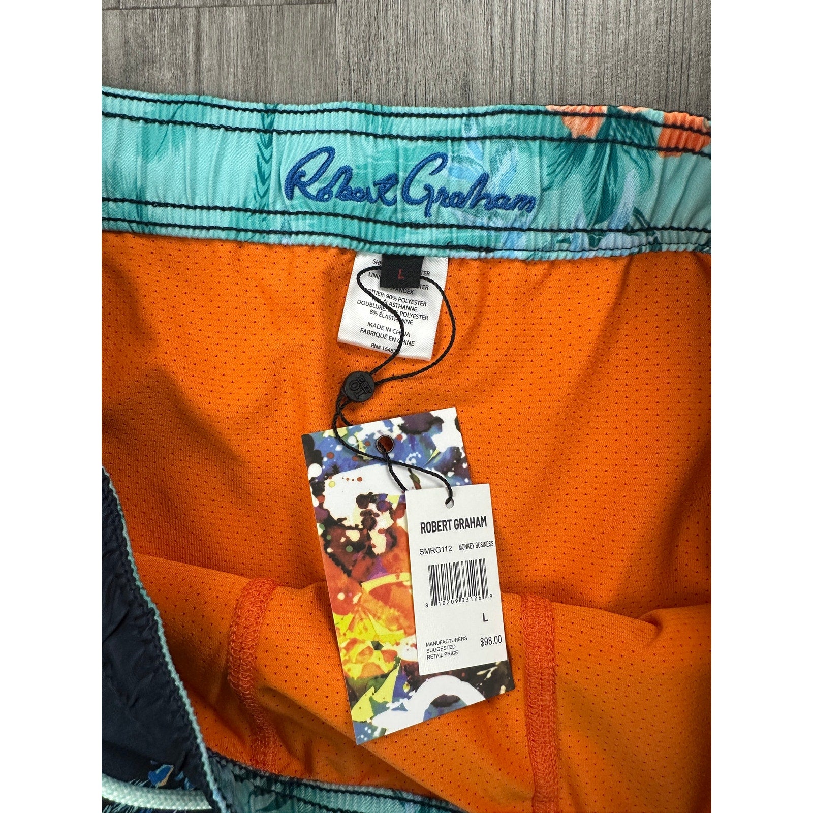 Robert Graham Vacation Monkey Swim Trunks — Size Large