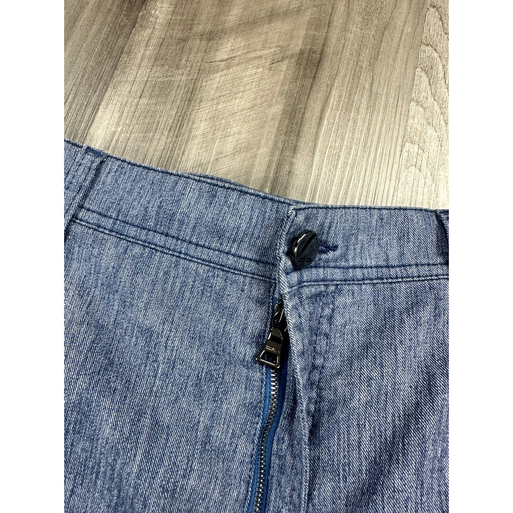 Cesare Attolini Chambray Linen Blend Pants in Blue — Size 42 // Preowned